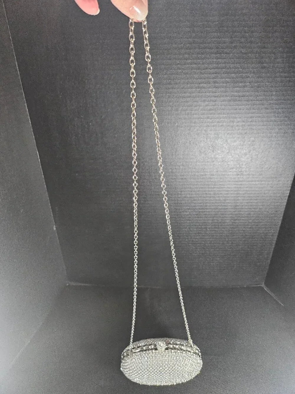 Sparkly Crystal Rhinestone Hard Shell Silver Wedding, Prom Clutch Purse